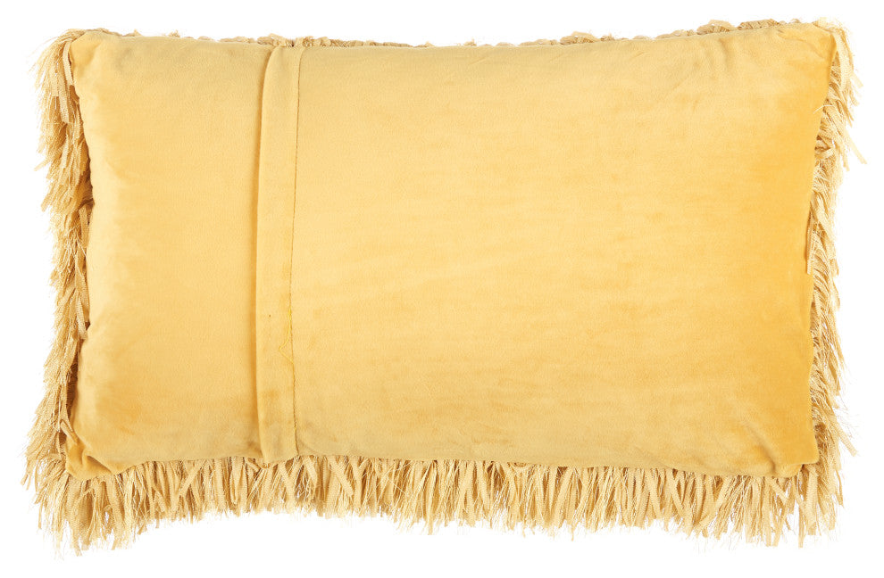 Mina Victory TL048 Throw Pillow, Yellow, 14" x 24"
