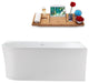 59" Streamline Bathtub and Tray With Drain, Brushed Gold