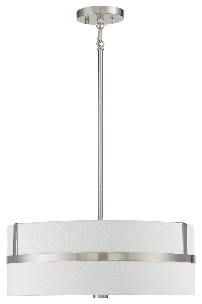 4-Light Pendant, Matte Black, Brushed Nickel
