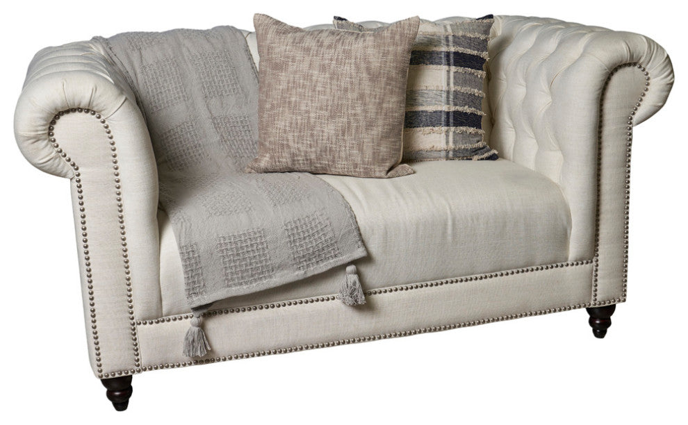 Charming Light Blue Throw Blanket, Grey