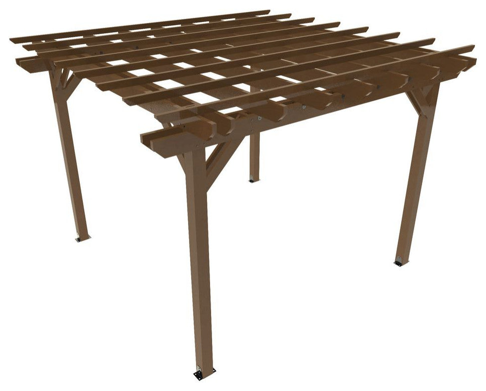 The Sequoia Professional Commercial Grade Ridgecrest 12x12 Pergola, Weathered Acorn