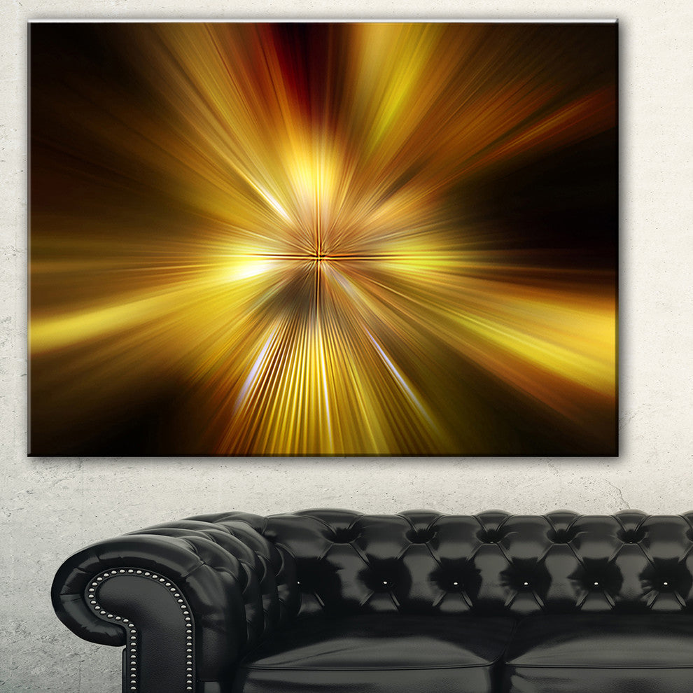 "Explosion of Golden Hue" Abstract Digital Art Canvas Print