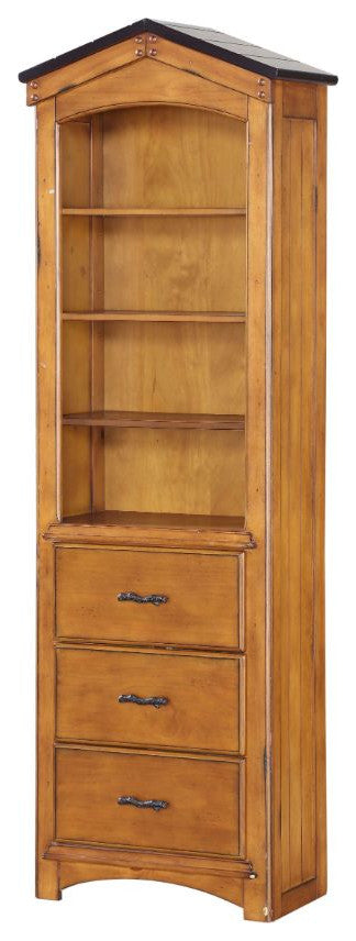 Acme Tree House Bookcase Cabinet Rustic Oak