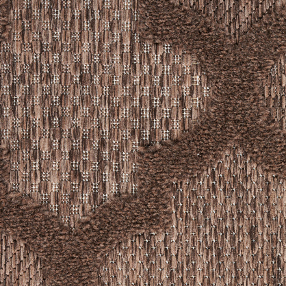 Nourison Nourison Easy Care 2'2" x 10' Brown Modern Rug