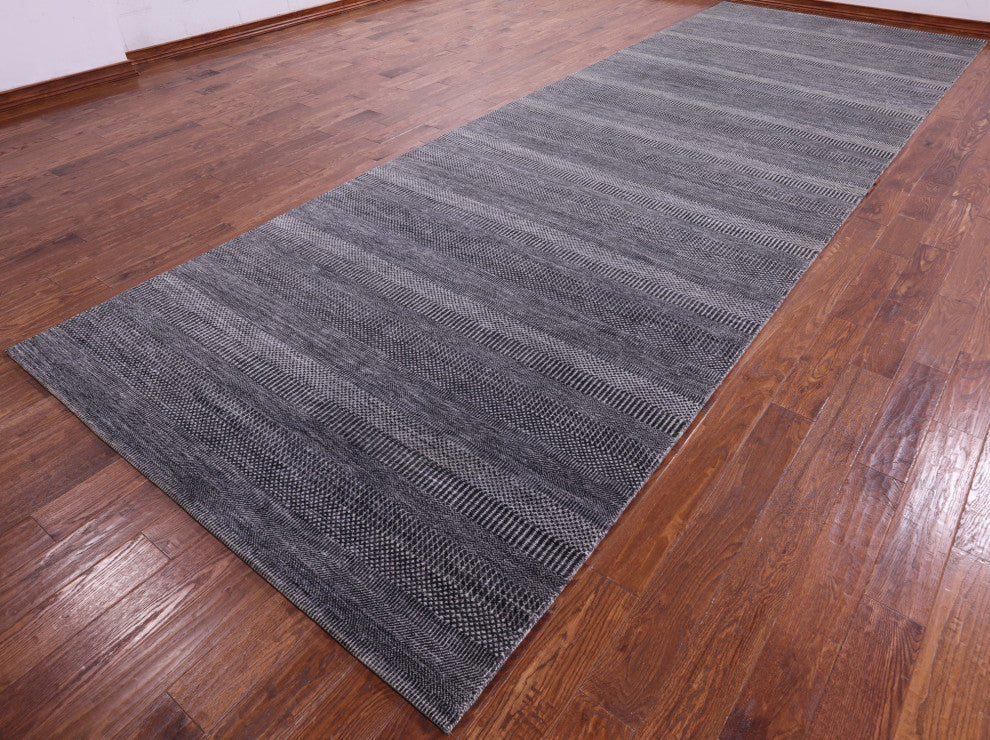 6' 0" X 18' 0" Wool and Silk Hand Knotted Savannah Grass Rug Q11988