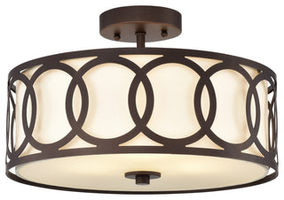 CHLOE Lighting BRONX Transitional 3-Light Oil Rubbed Bronze Semi-Flush Fixture