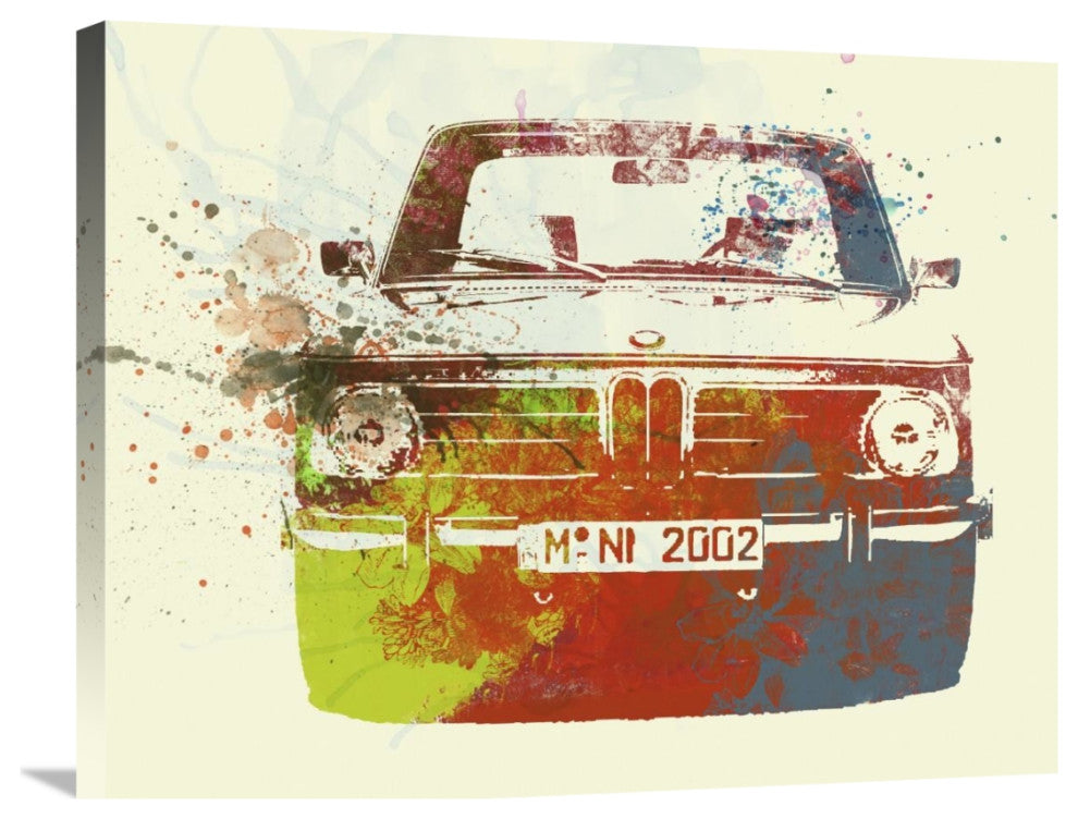 "BMW 2002 Front Watercolor 2" Fine Art Print