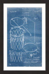 "Basketball Hoop 1925 Blueprint" Framed Painting Print