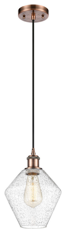 Innovations 516-1P-AC-G654-8-LED 1-Light Mini Pendant, Antique Copper