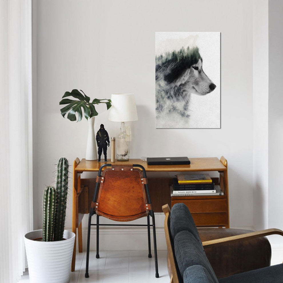 "Wolf Stare" by Andreas Lie, Canvas Print, 40"x26"