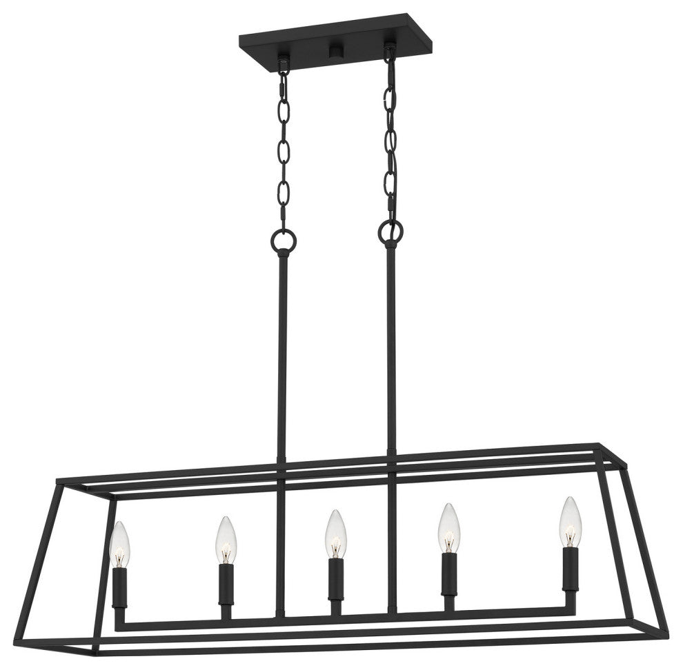 Quoizel PRC536MBK 5-Light Island Chandelier, Prescott