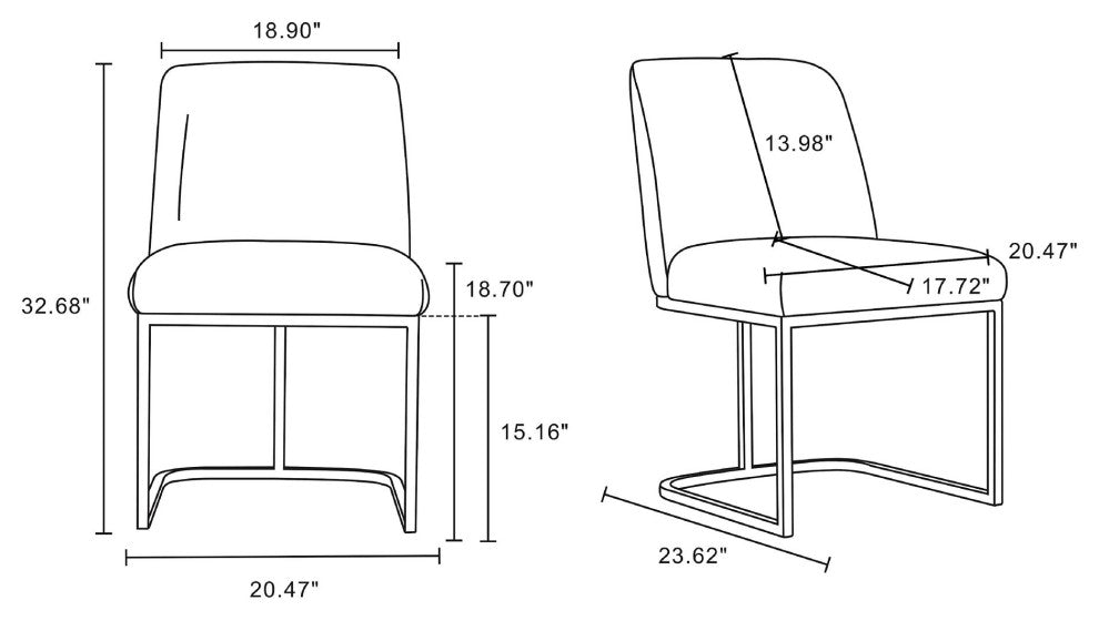 Manhattan Comfort Serena Dining Chair, Set of 6, Light Gray