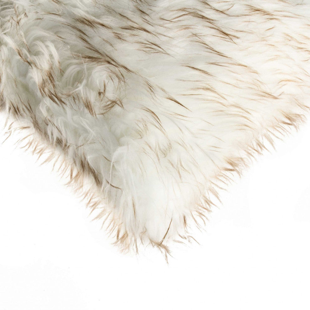 HomeRoots 18" x 18" x 5" Gradient Tan Faux Fur Pillow