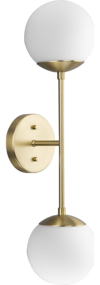 Haas Collection 2-Light Mid-Century Modern Wall Sconce, Brushed Bronze