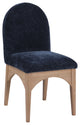 Waldorf Chenille Upholstered Dining Chair, Black, Chenille, Natural Finish, Navy, Side Chair, Chenille Fabric, Natural Finish