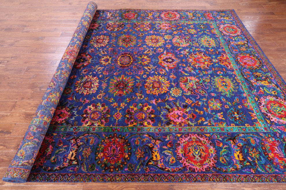 9' 0" X 11' 11" Persian Handmade Wool & Silk Rug - Q15972