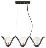 Maxim Lighting Curlicue 3-Light Pendant, Black/Polished Nickel