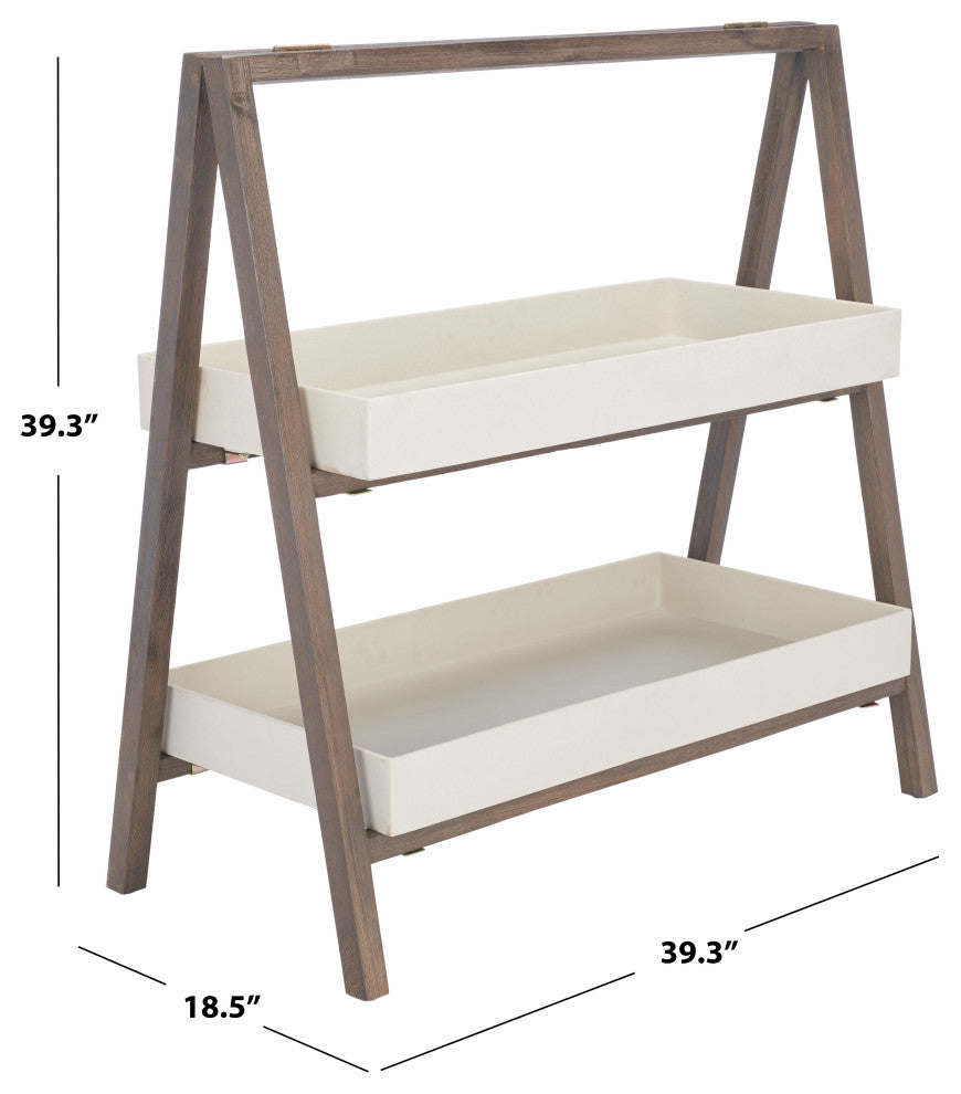 Safavieh Danser Patio Shelf, Dark Walnut/Beige