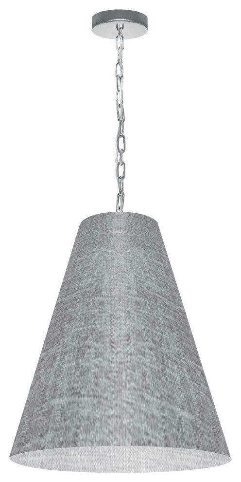 1 Light Medium Anaya Polished Chrome Pendant with Grey/Clear Shade