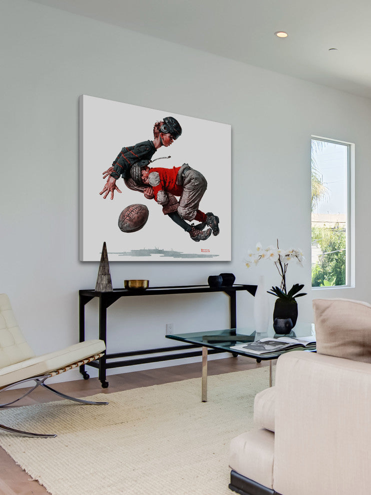 "Fumble" Painting Print on Canvas by Norman Rockwell