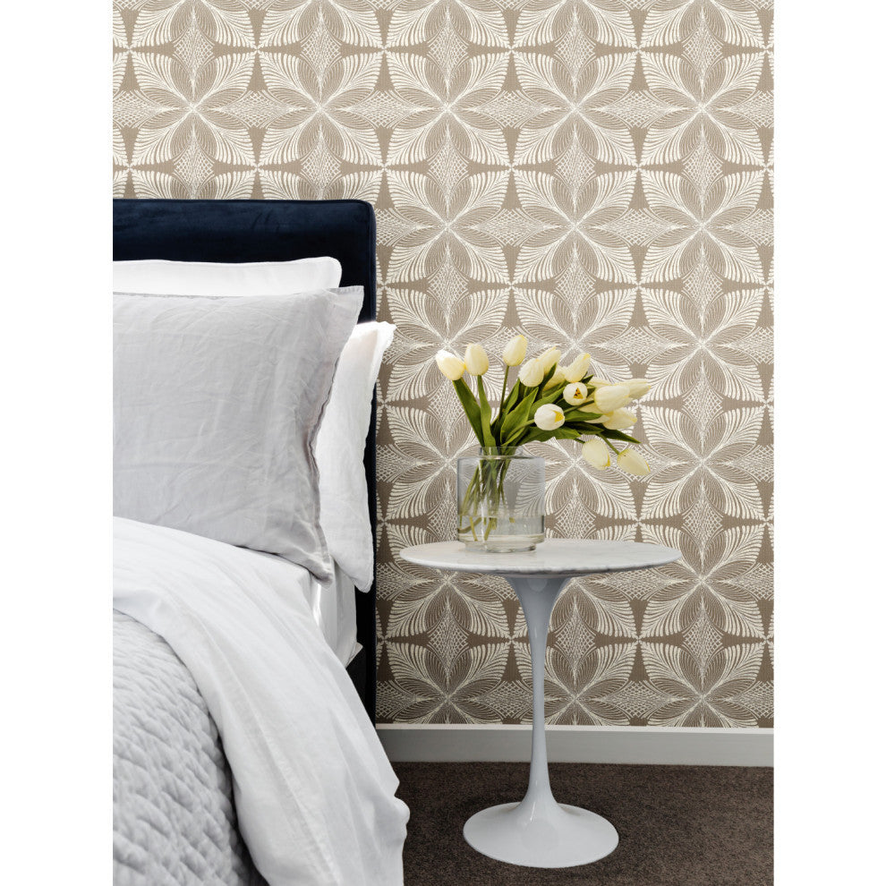 Tan Metallic Roulettes Wallpaper