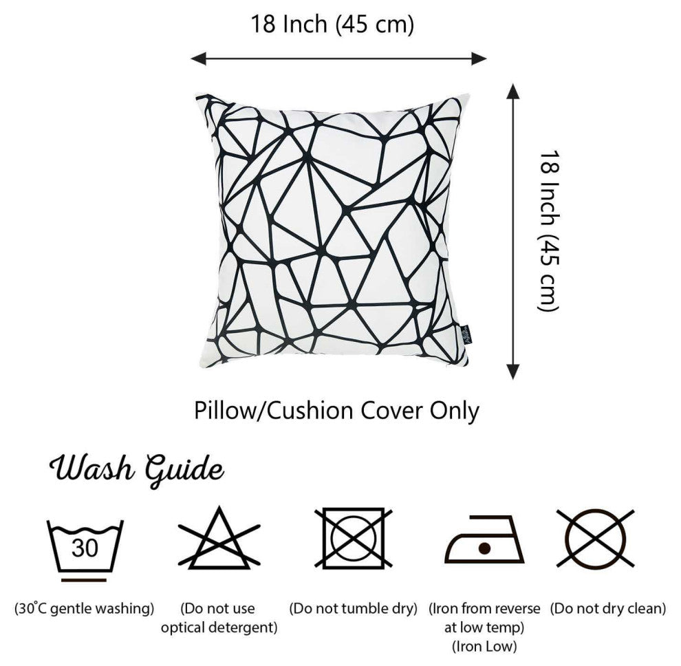 Black And  Yellow Zig Zag Decorative Throw Pillow Cover, Blackwhite