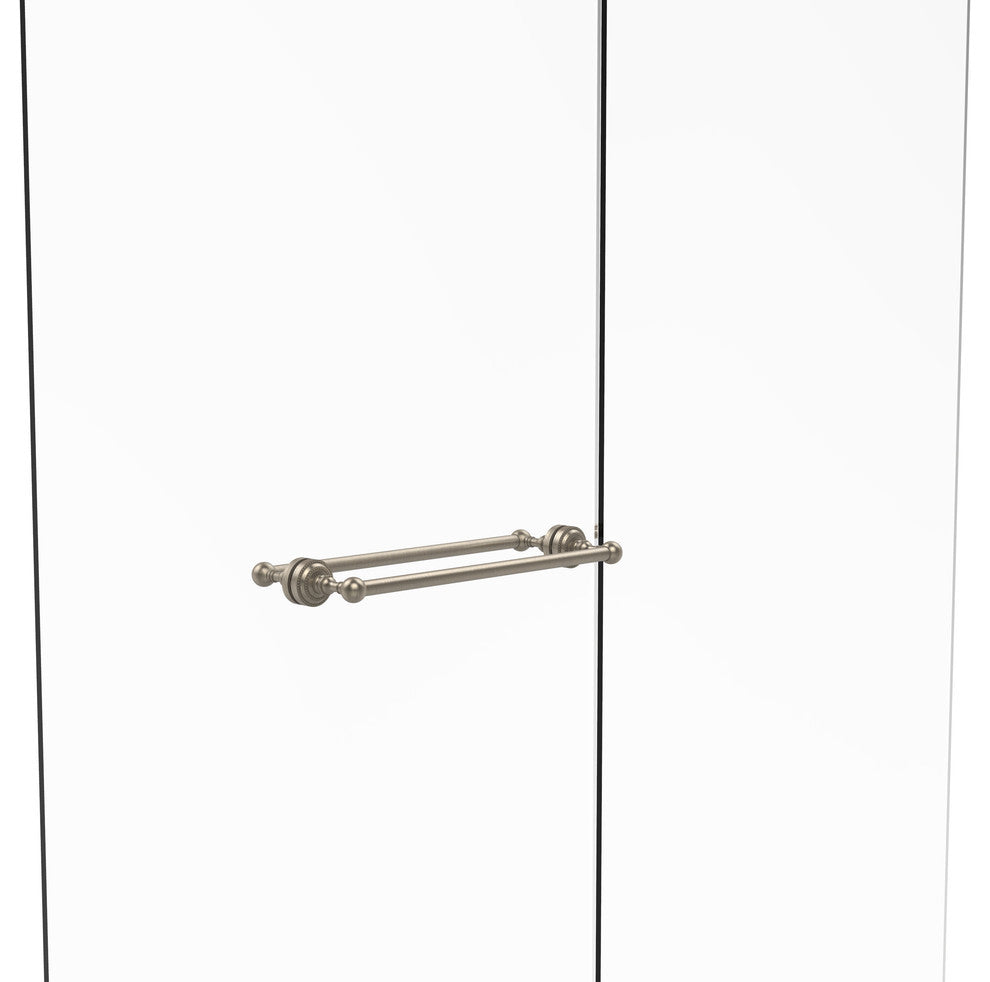 Dottingham 18" Back to Back Shower Door Towel Bar, Antique Pewter