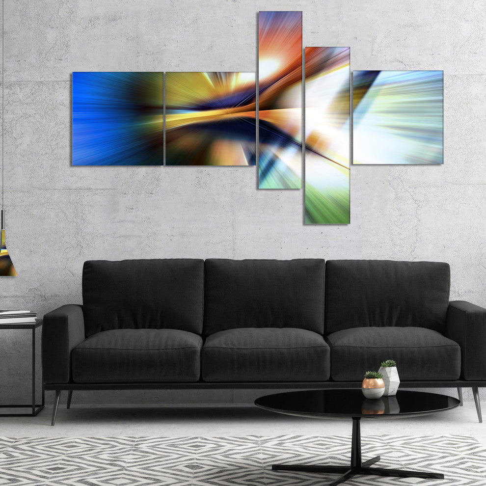 Rays of Speed Center, Abstract Canvas art print, 60"x32", 5 panels