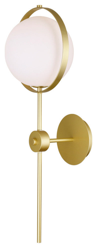 Da Vinci 1 Light Wall Light With Brass Finish