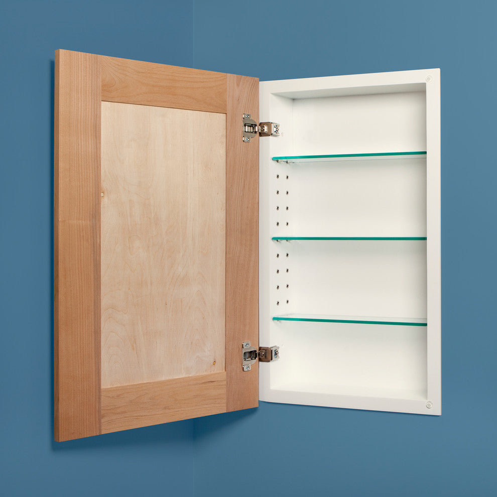 Shaker Style Recessed Medicine Cabinet, Unfinished, 14"x24"