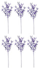 6 Pieces 32" Glitter Leaf Christmas Spray, Purple