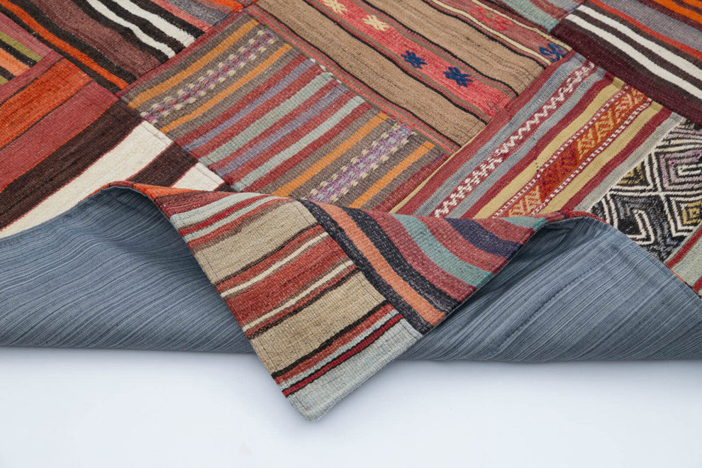Rug N Carpet - Handmade Anatolian 6' 7'' x 9' 10'' Unique Patchwork Kilim Rug