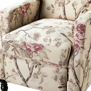 Upholstered Manual Recliner With Wingback,Set of 2, Bird