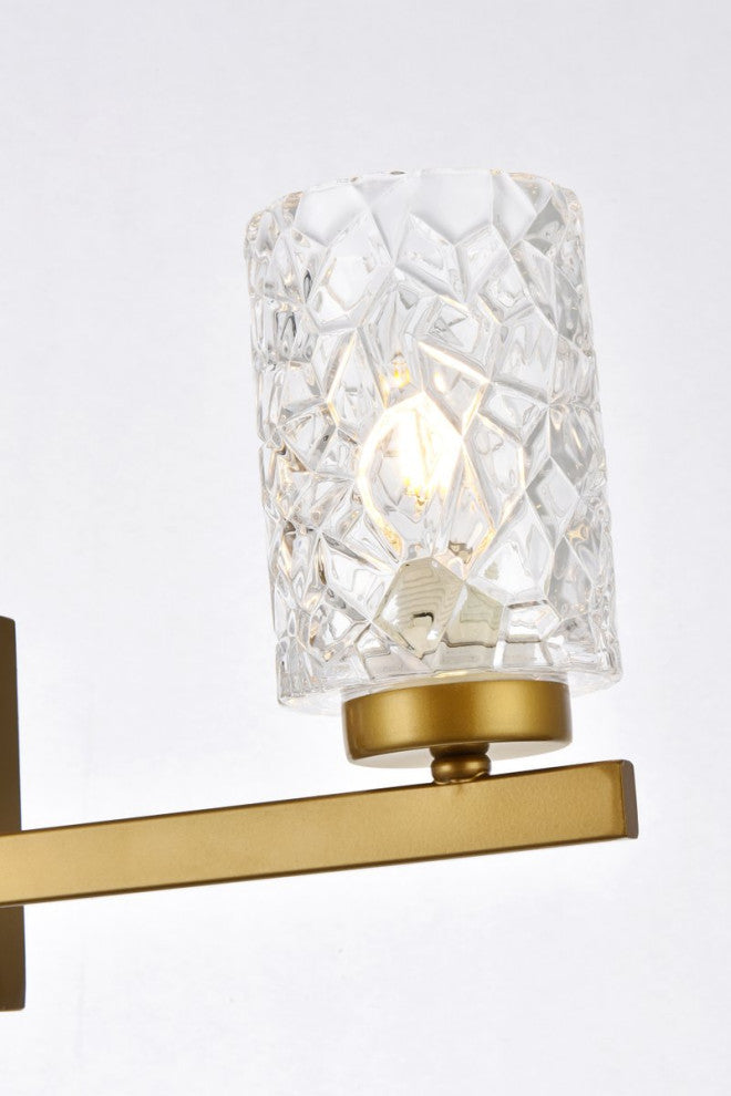 Conor 3-Light Bath Sconce, Brass With Clear Shade