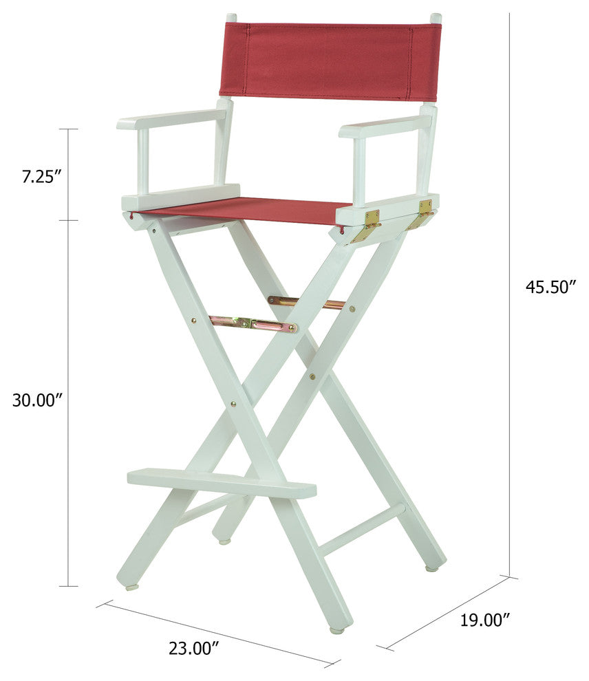 030" Director's Chair White Frame-Burgundy Canvas