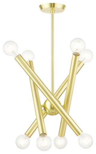 Satin Brass Modern, Urban, Sputnik, Dynamic, Timeless Chandelier