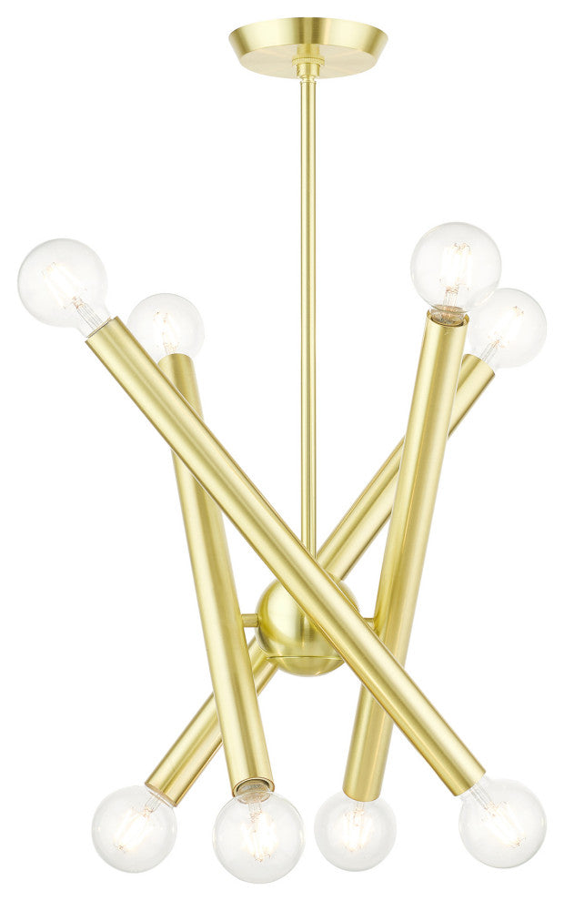 Satin Brass Modern, Urban, Sputnik, Dynamic, Timeless Chandelier