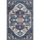 8" x 10" Navy and Ivory Global Inspired Area Rug
