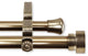 Thornhill Double Curtain Rod 13/16" 66-120", Antique Brass