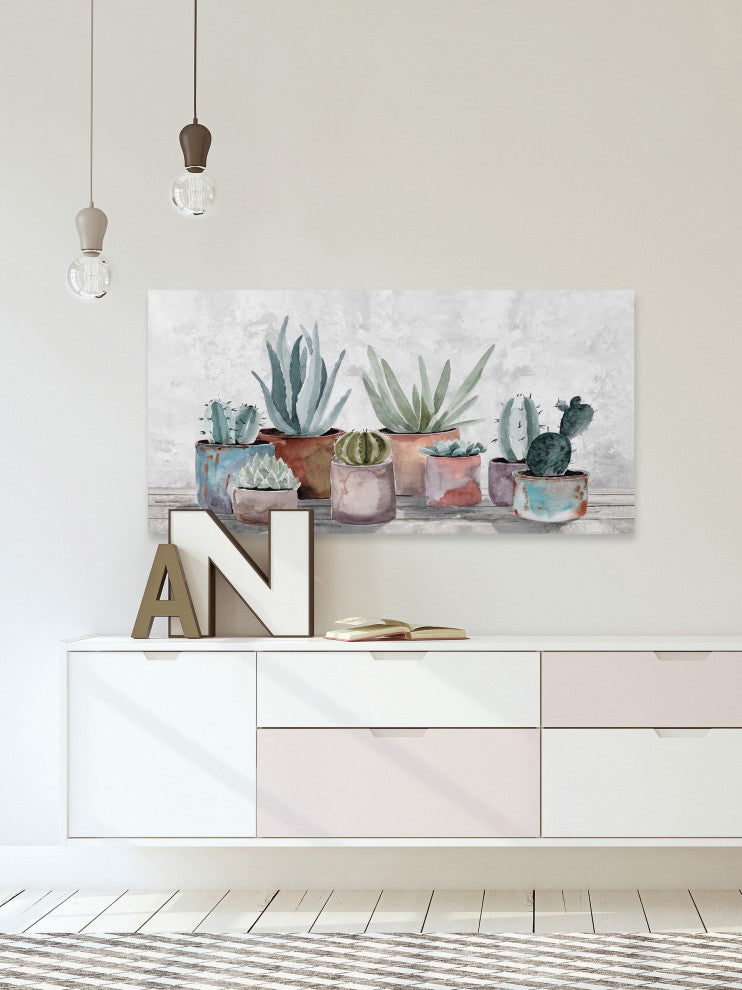 "Healthy Succulents" Painting Print on Wrapped Canvas