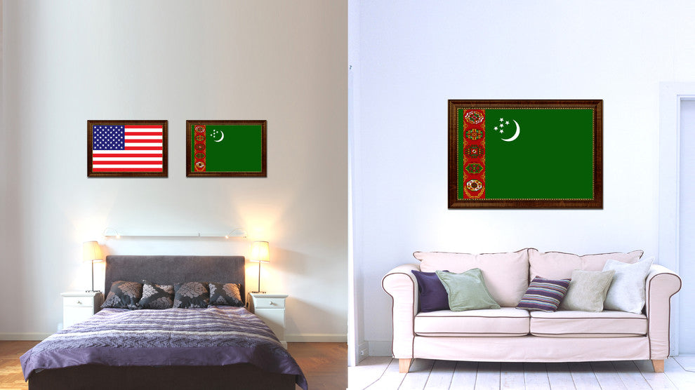 Turkmenistan Country Flag Canvas Print, 15"x21"