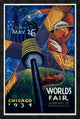 "Chicago World's Fair 1933-34" Framed Canvas Giclee by Sandor, 26"x38"