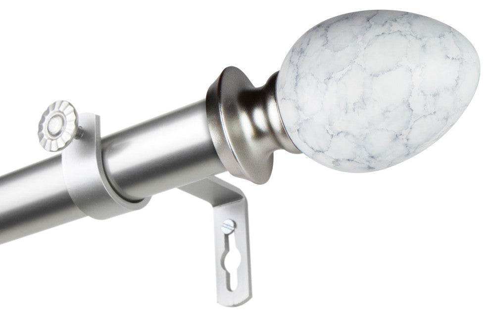 Afra 1" Curtain Rod, Satin Nickel, 120-170"