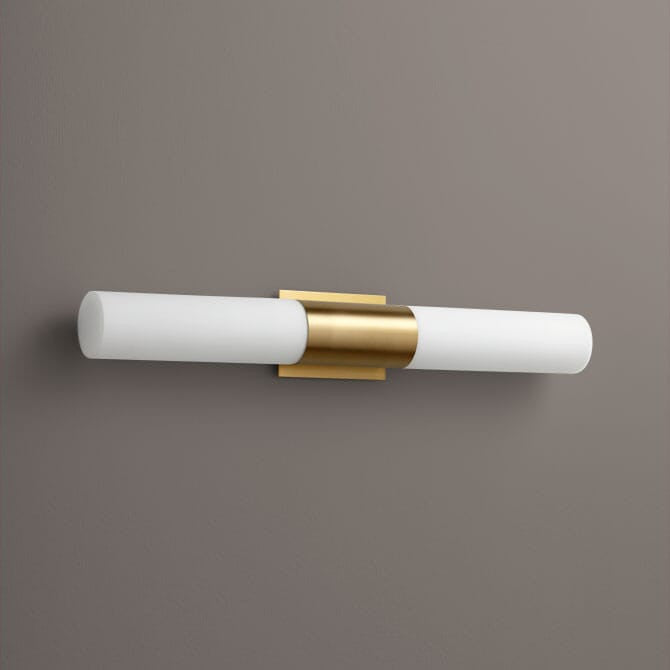 Magnum Bathroom Vanity Light in Aged Brass