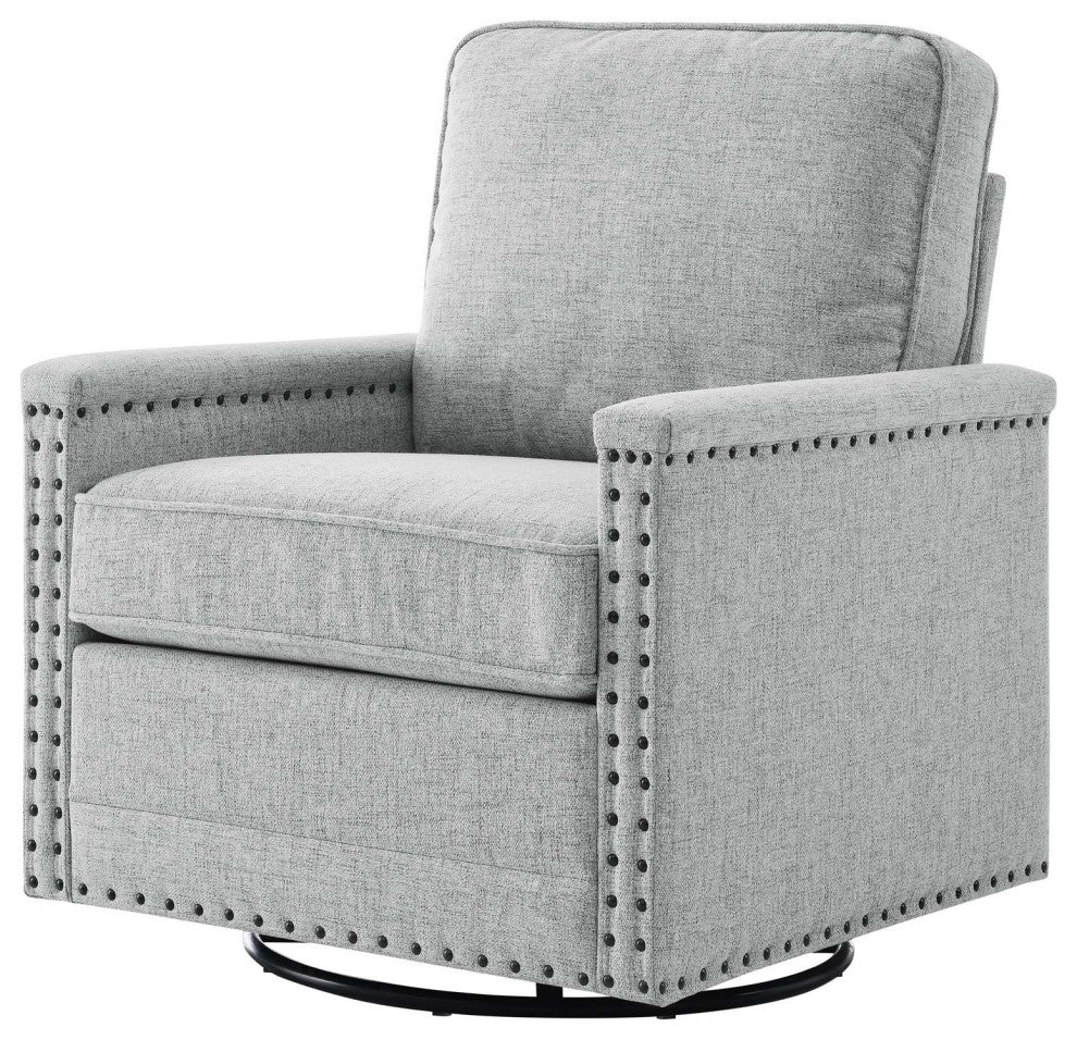 Armchair Accent Swivel Chair, Fabric, Gray, Modern, Lounge Hospitality