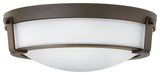Hinkley Hathaway Medium Flush Mount, Olde Bronze With Etched White Glass