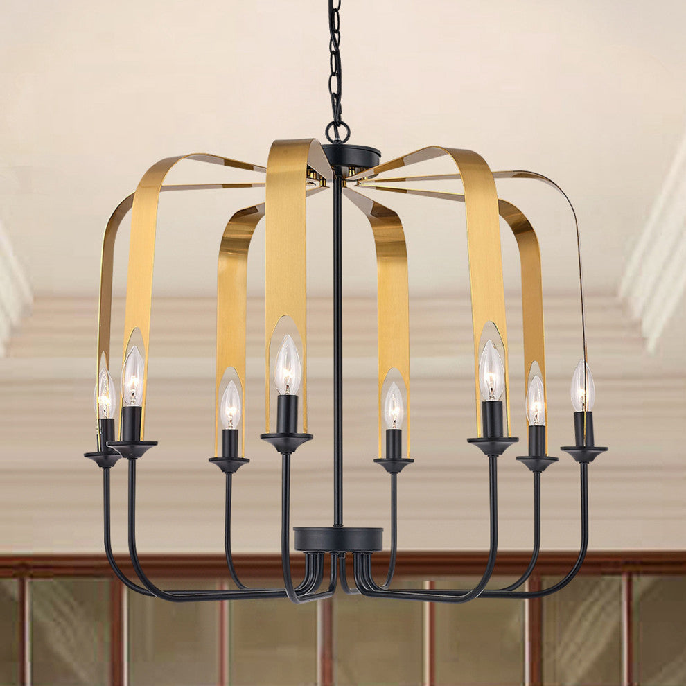 Vanity Art 8-Light Lantern Geometric Chandelier