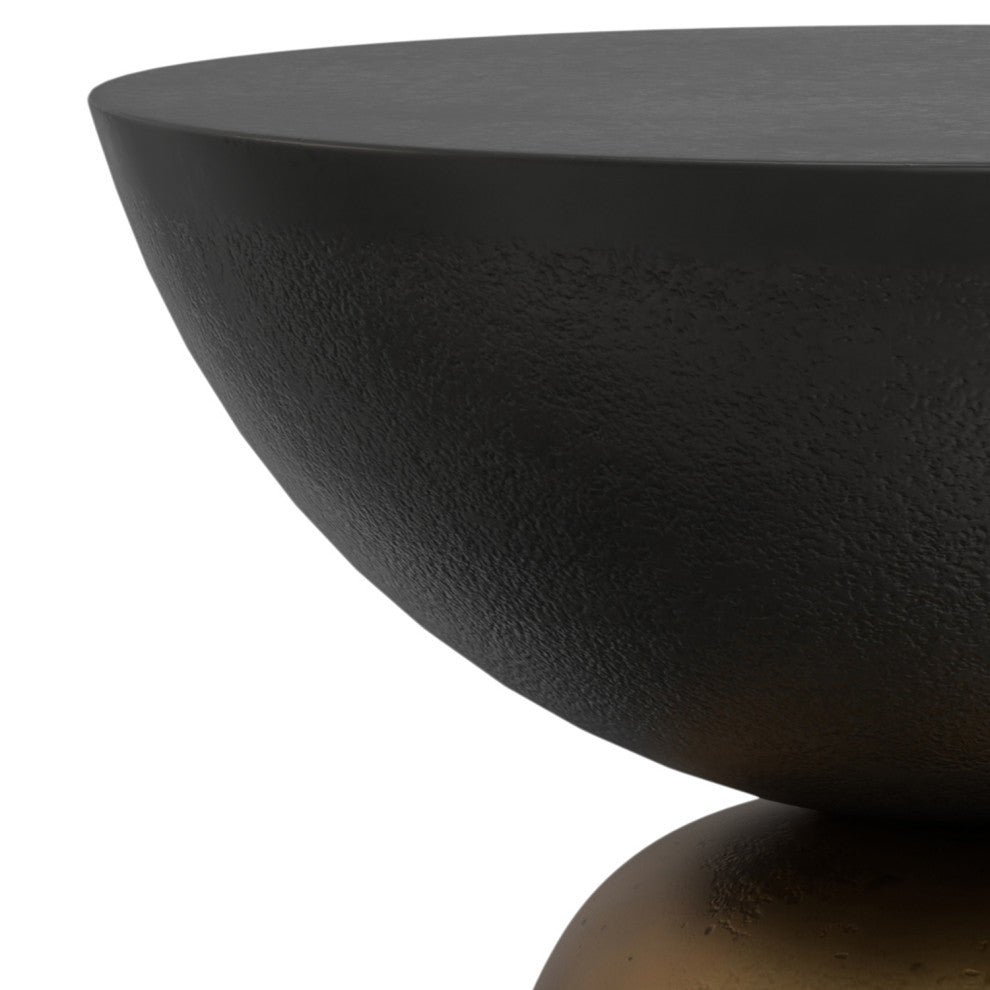 Clement Side Table, Black/ Antique Brass