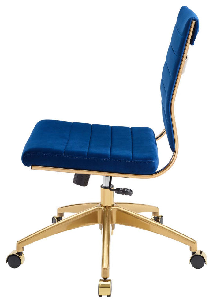 Computer Work Desk Chair, Velvet, Blue Navy, Modern, Home Business Office