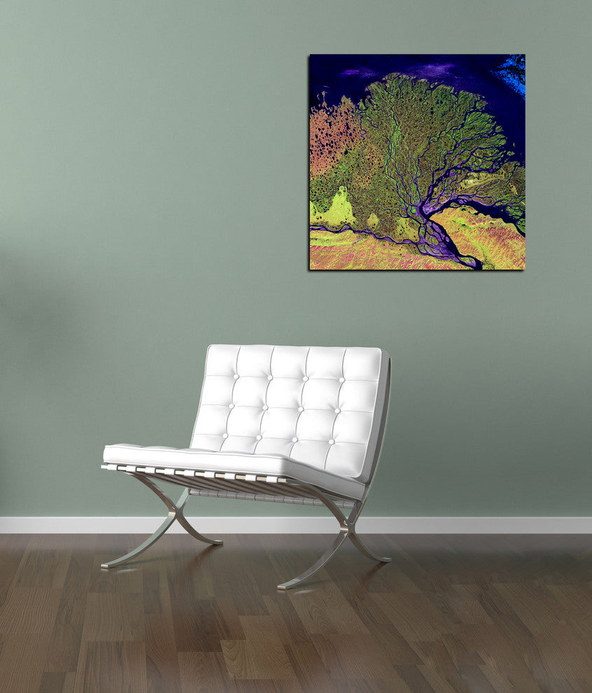Epic Graffiti "Earth As Art: Lena Delta" Giclee Canvas Wall Art, 12"x12"